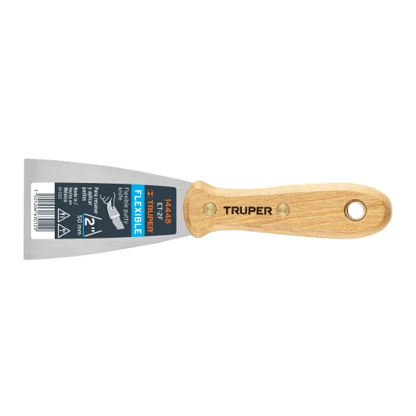 ESPATULA FLEXIBLE 2" CON MANGO DE MADERA