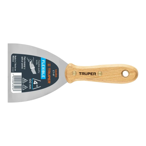 ESPATULA FLEXIBLE 4" CON MANGO DE MADERA