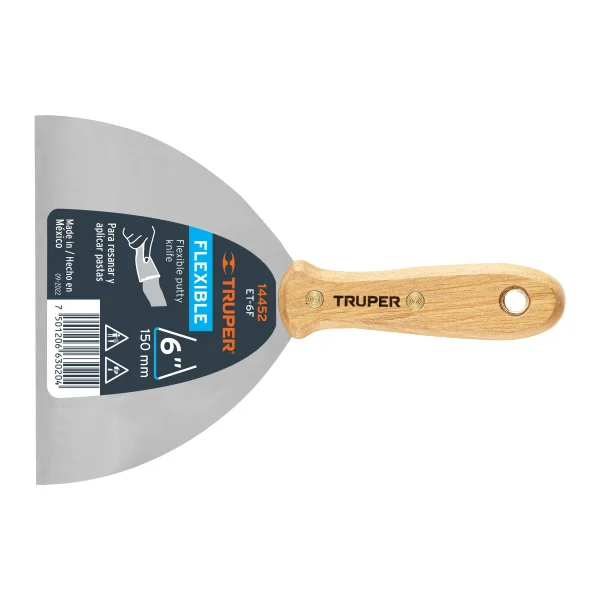ESPATULA FLEXIBLE 6" MANGO DE MADERA