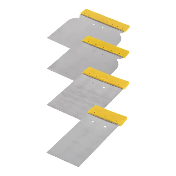 JUEGO DE 4 CUÑAS CON MANGO DE PLASTICO