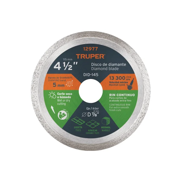 DISCO DE DIAMANTE DE 4-1/2¨ x 1.6 mm RIN CONTINUO