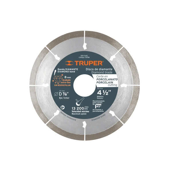 DISCO DIAMANTE DE 4-1/2¨ x 1.3mm CORTE PORCELANATO