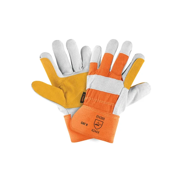 GUANTES DE CARNAZA Y LONETA CON REFUERZO