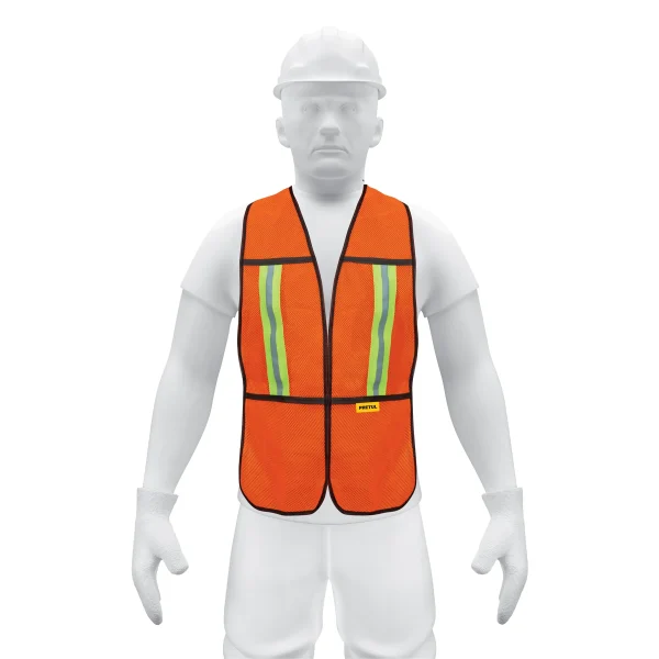 CHALECO DE SEGURIDAD CON CINTAS REFLEJANTES NARANJA