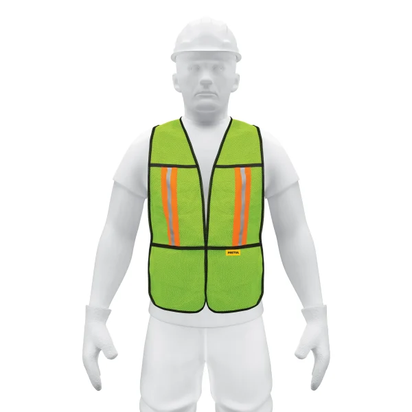 CHALECO DE SEGURIDAD CON CINTAS REFLEJANTES VERDE