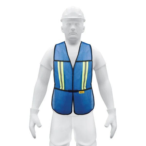 CHALECO DE SEGURIDAD CON CINTAS REFLEJANTES AZUL