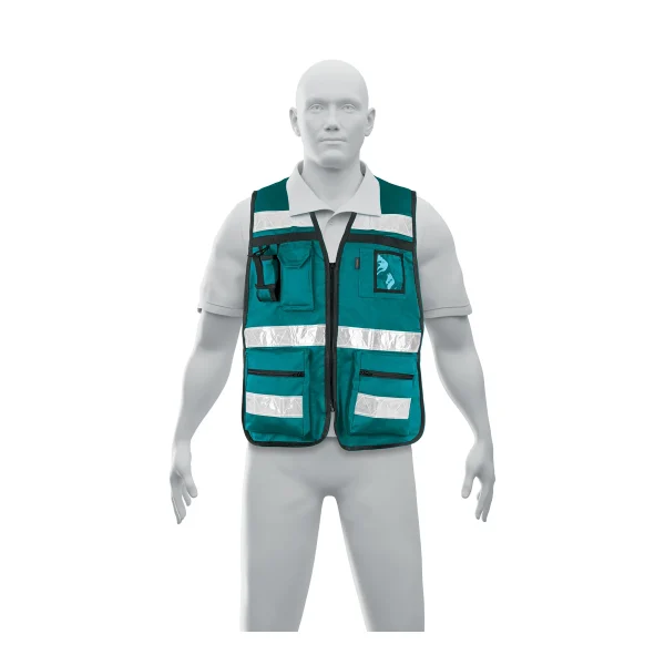 CHALECO BRIGADISTA CON CINTAS REFLEJANTES VERDE